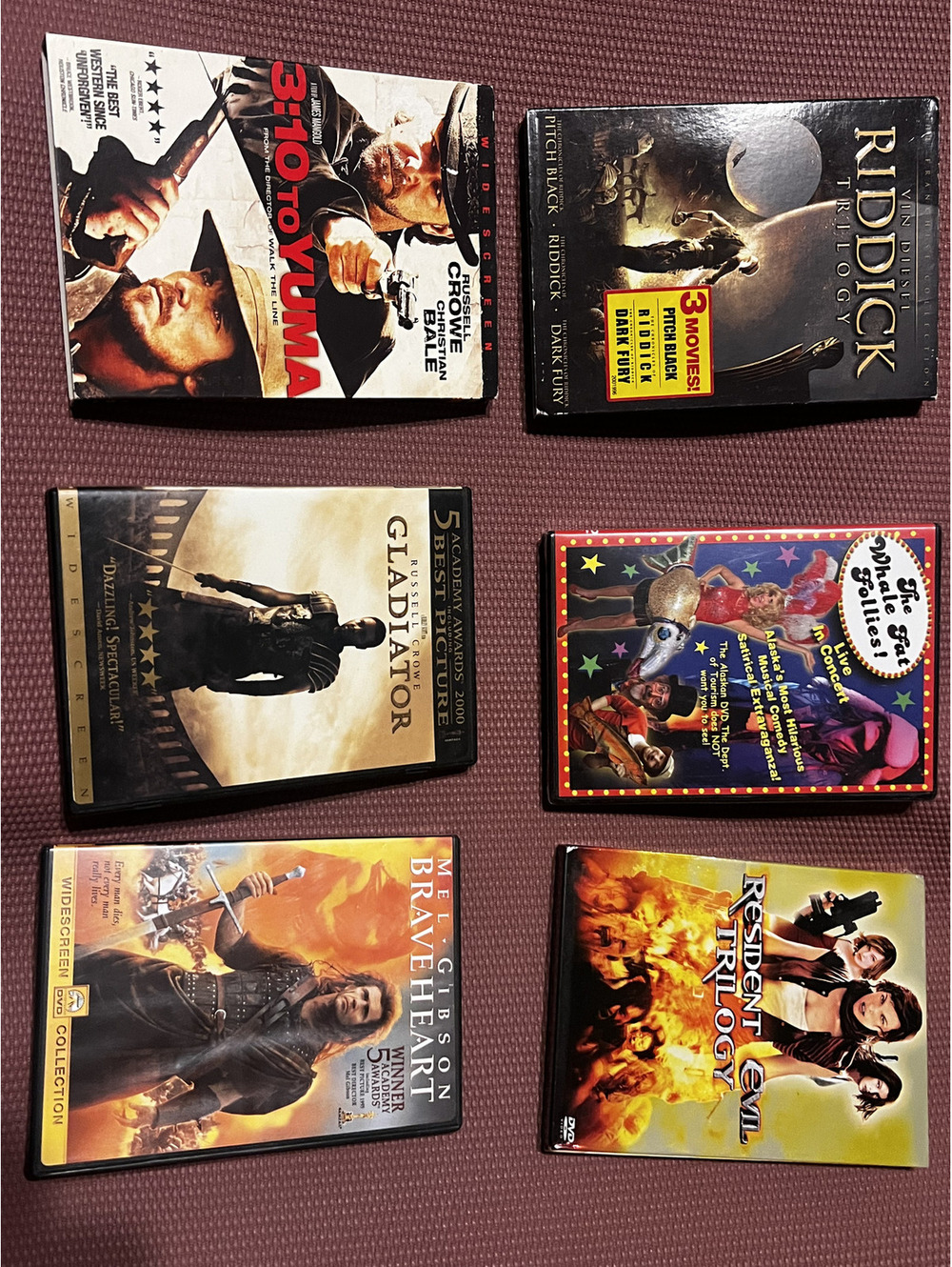 Movie DVD Collection - 3:10 to Yuma, Riddick, Gladiator, The Best of the Blues,
